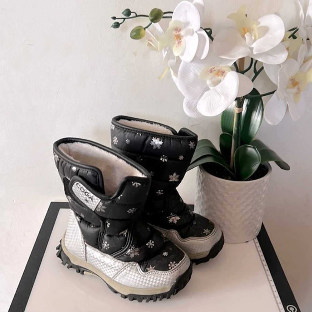 Warm winter snow boots girls boys Velcro R28#1